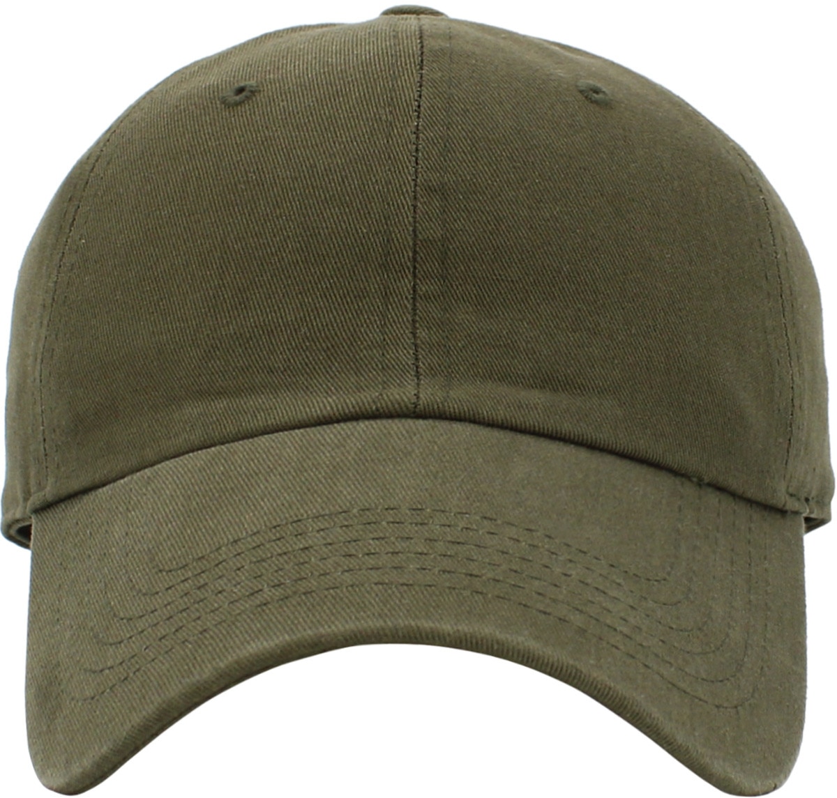 Olive Low Profile Baseball Caps Front View